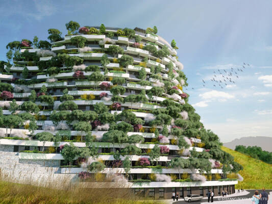 کاشت در تراس، ایده طراحی هتل جنگلی عمودی در چین